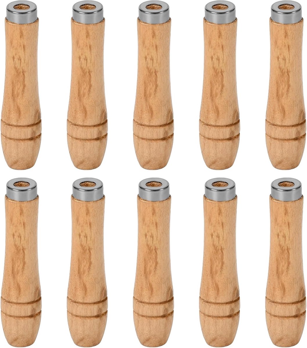 10 stuks houtvijlgreep, vijlsnijgereedschap-ambacht, veiligheidsvijlgreep met metalen veiligheidsringen, vijlsnijgereedschap-greep, duurzame vervangende vijlsnijgreep (90 mm)