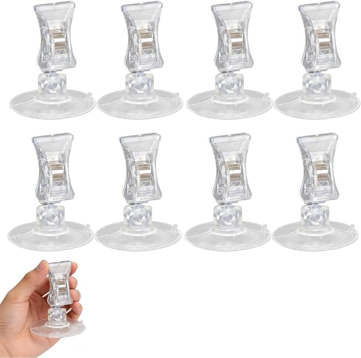 8x Aquarium Slanghouder met Haak – Zuignap Klemmen voor Glaswand | Slangclips & Voederklemmen voor Thuis, Aquarium of Winkelgebruik
