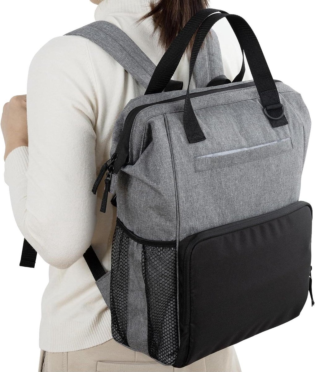 Luierrugzak - Mamakleding tas - Baby verzorging - Met verschoningsmat - 43 x 30 x 11.5 cm - Grijs zwart