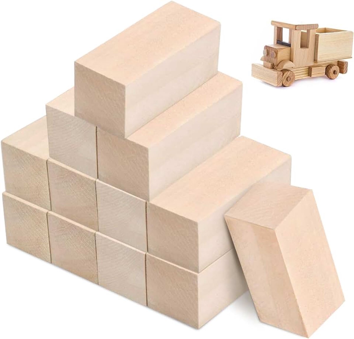 12 stuks lindehout houtblokken om te snijden, 5x5x10cm DIY handgesneden hout, houtblokken lindehout om hout te snijden, voor snijbegeesterden, knutselen DIY