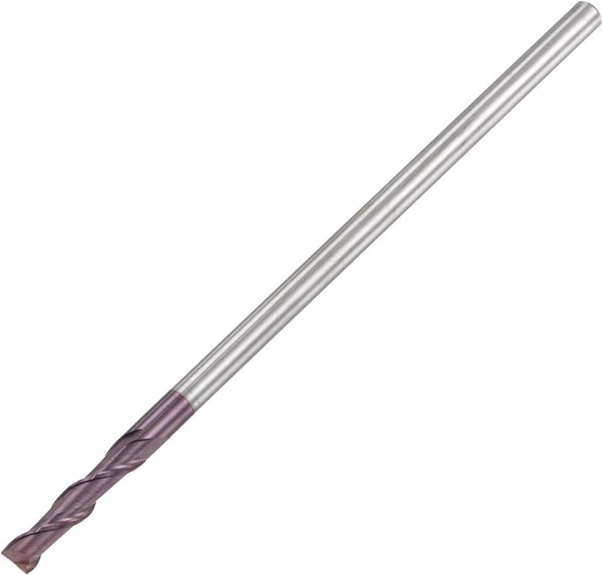 Sourcing map Schachtfrees vierkant neus 4 mm puntdiameter volledig hard metaal AlTiN gecoate CNC frees 2-snijkanten spiraalfrees HRC55 met 4 mm schacht 100 mm (4 inch) lengte