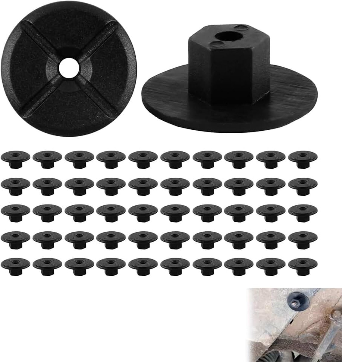 Moeren 50 stuks 2019900050 51711958025 wielboogbescherming 4 mm bevestigingsclips zonder schroefdraad voor Mercedes W201 W124 190D 260E V-W S-eat B-M-W