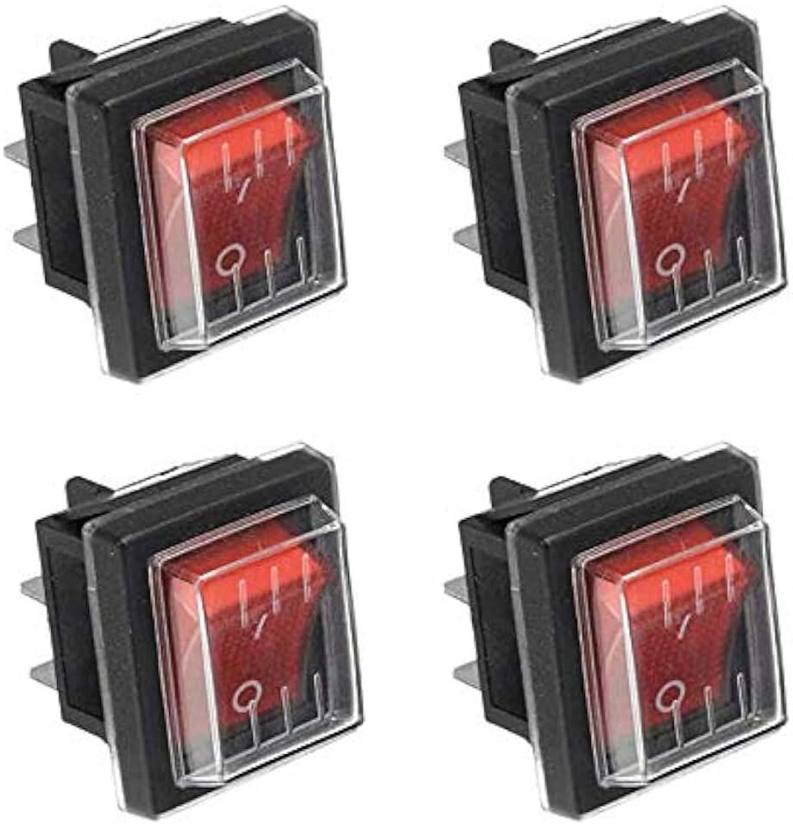 Schakelaar DPS 4-pins rood licht AC 250V 16A 125V 20A met waterdichte hoes voor elektrische producten..