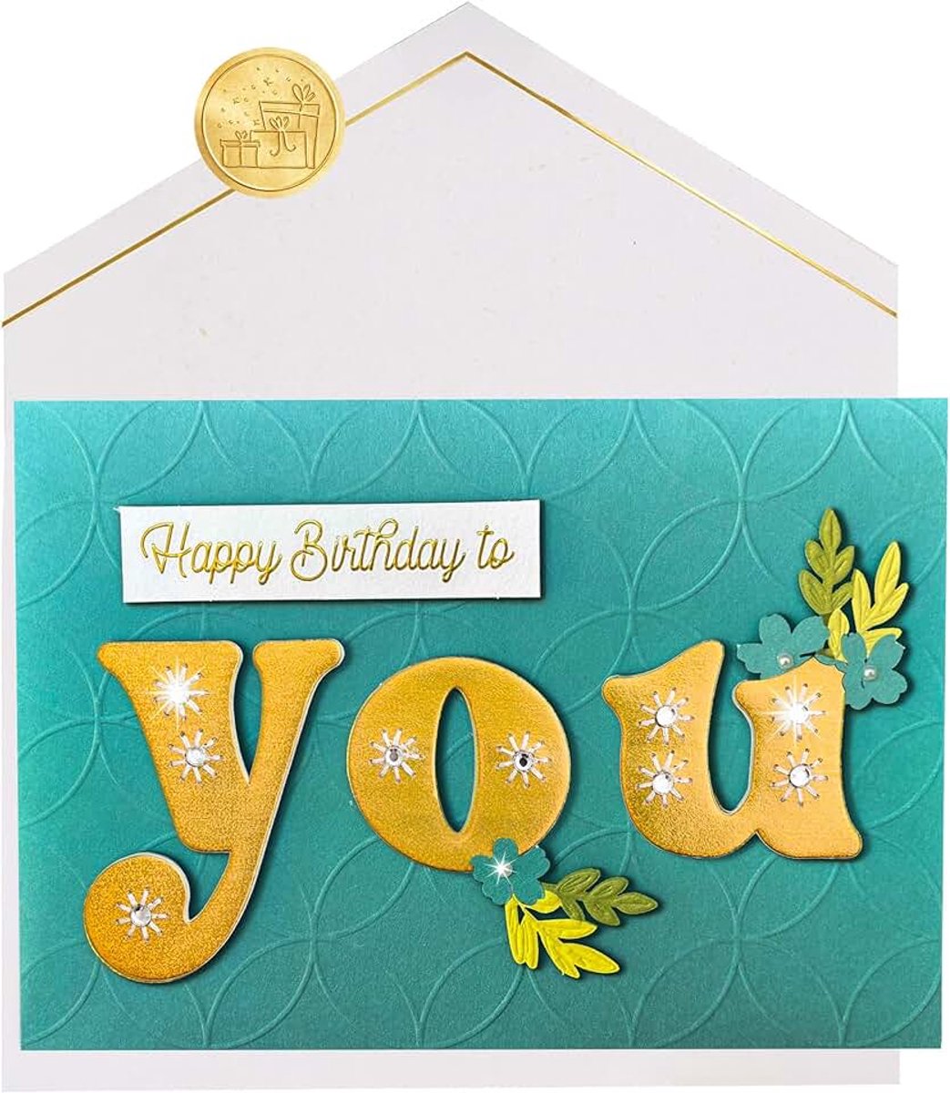 Coon Signature 3D-kaart - Happy Birthday to You met envelop en zegelsticker