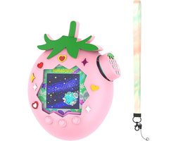 Hoes compatibel met Tamagotchi Paradise, leuke grappige cartoon siliconen TPU beschermhoes met sleutelhangerhaak, case cover voor jongens, meisjes, mannen en vrouwen, roze