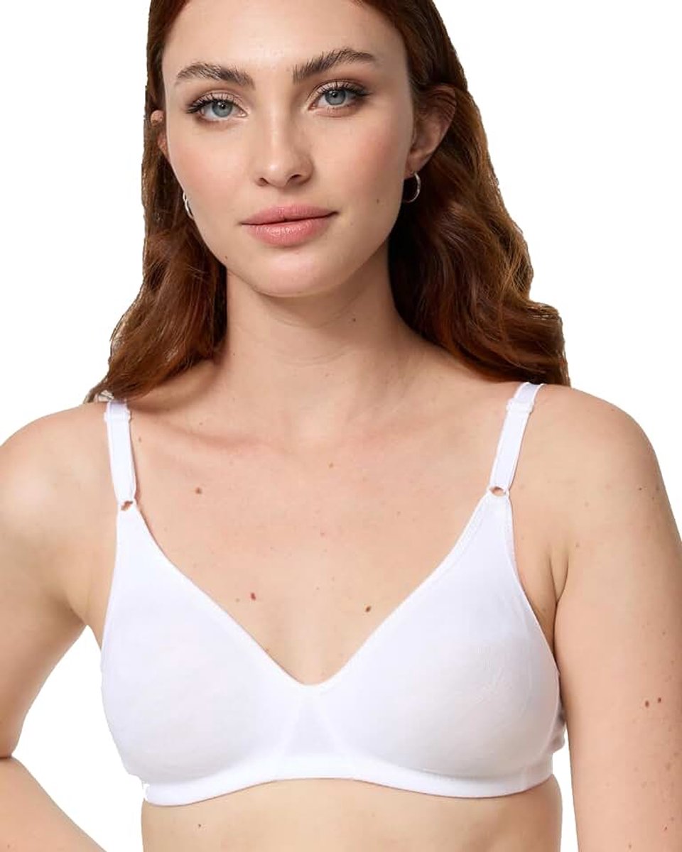 Die Katoenen beha, beugelloze dubbellaagse softcup-beha, zacht, comfortabel, onzichtbaar, naadloos onder de kleding dames Beha