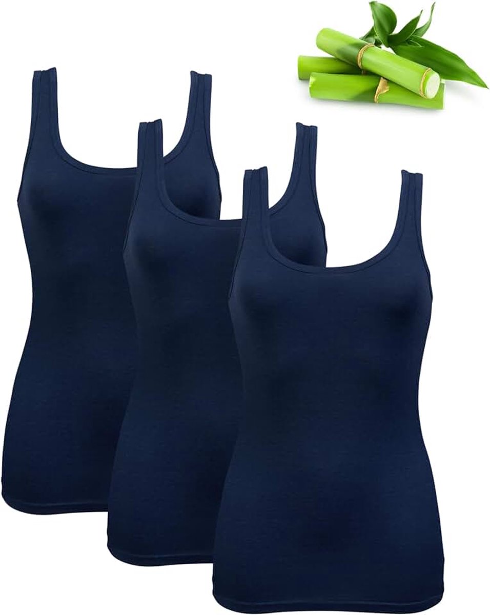 Treasure 3-Pack Bamboe Onderhemd Dames, Spaghetti Top | Bamboeviscose, OEKO-TEX, zacht en ademend, zacht en ademend gevoel met comfortabel dagelijks draaggemak