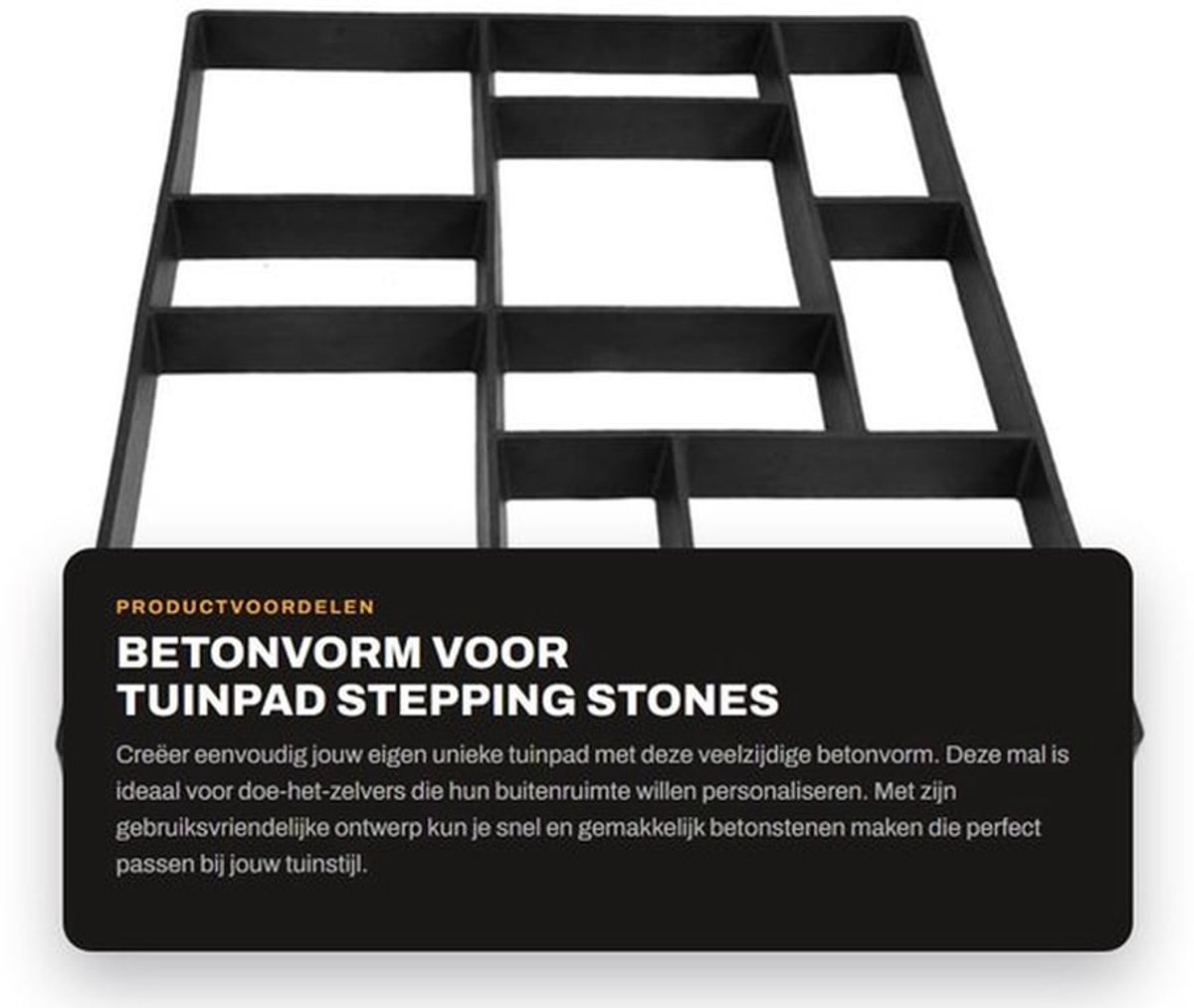 Betonvorm 60,5 x 50 x 4,5 cm - Herbruikbaar - DIY - Stepping Steen - Tuinpad Mal - Eenvoudig te gebruiken