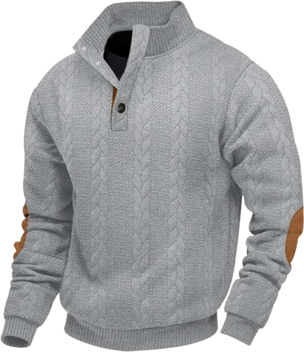 Sweatshirts Casual Lange Mouw Trui Knitwear Knop Stand Kraag Tops