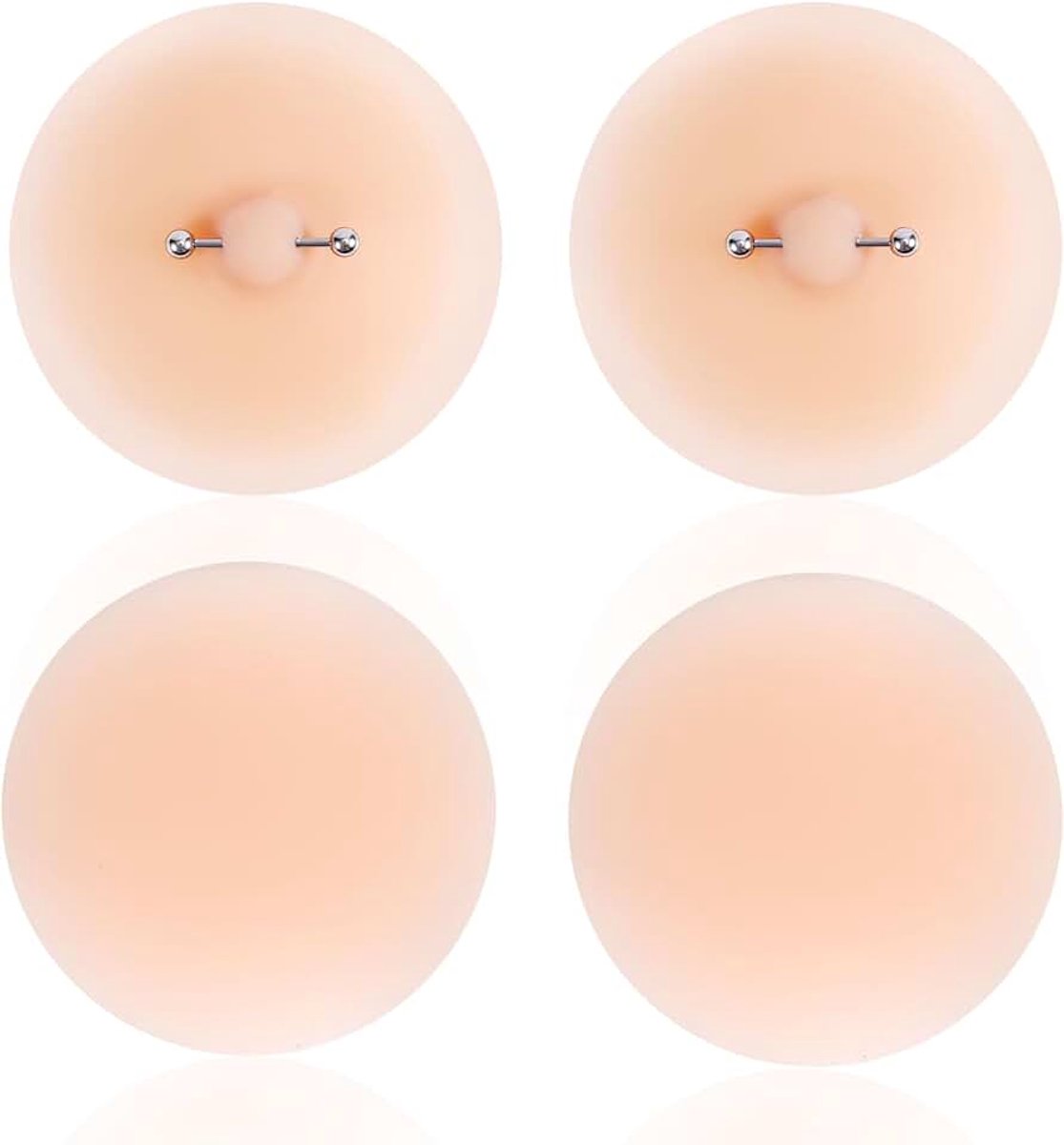 4st Siliconen Tepelbeschermer, Herbruikbare Tepelpads met Piercing Tepel Piercing Genezingshoes Waterdichte Borst Tepelbeschermers Tepelpleister Gepiercete Tepelpasties voor Vrouwen