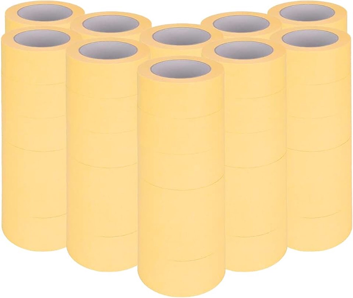 Verpacking 72 rollen crêpetape 50 m lang schilderskape, schildertape, breedte 50 mm afplakband