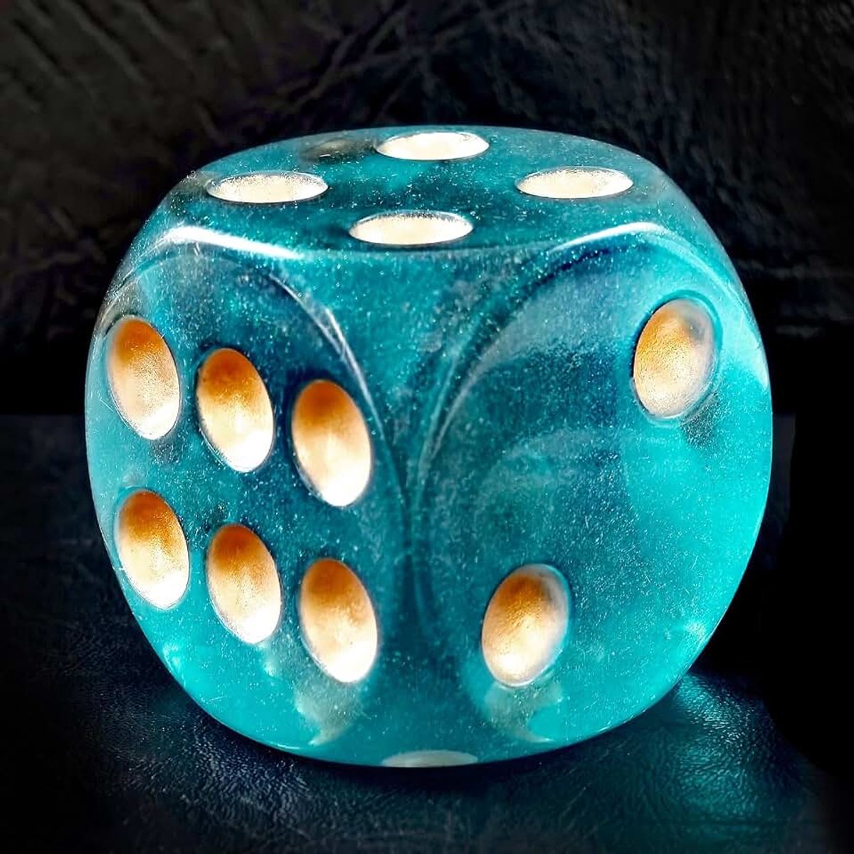 Acryl 40MM Jumbo DND Dobbelstenen 6 Zijdig met Pips, Grote Maansteen Teal D6 Dobbelstenen, Grote Spelen Dobbelstenen Party Dobbelstenen