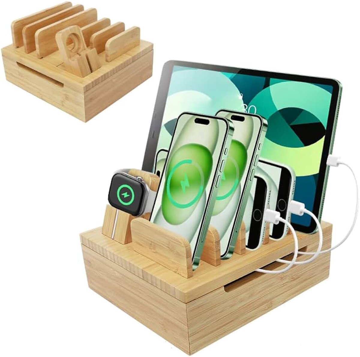 Oplaadstandaard, dockrek organizer voor meerdere apparaten voor mobiele telefoons, tablets, laptop, smartwatch - geen oplader voeding