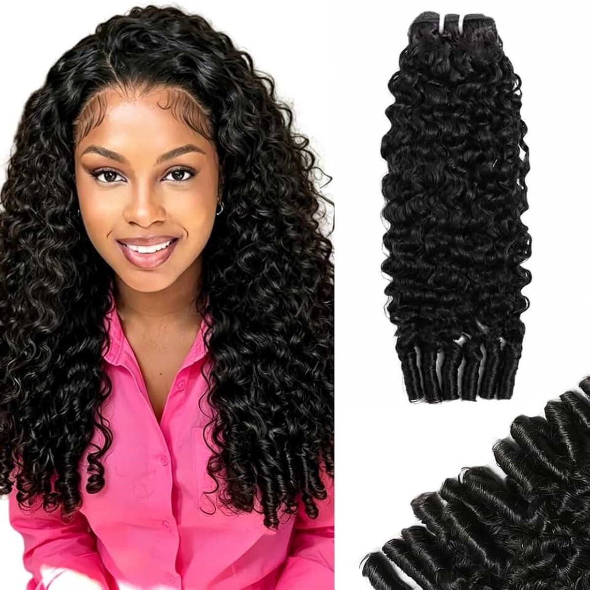 Hair Bundles Menselijk Haar Verlenging Burmese Curly #1B Natural Black Unprocessed Brazilian Virgin Human Hair Extensions Soft and Silky For Women 1 Bundle of 100G 14 Inch