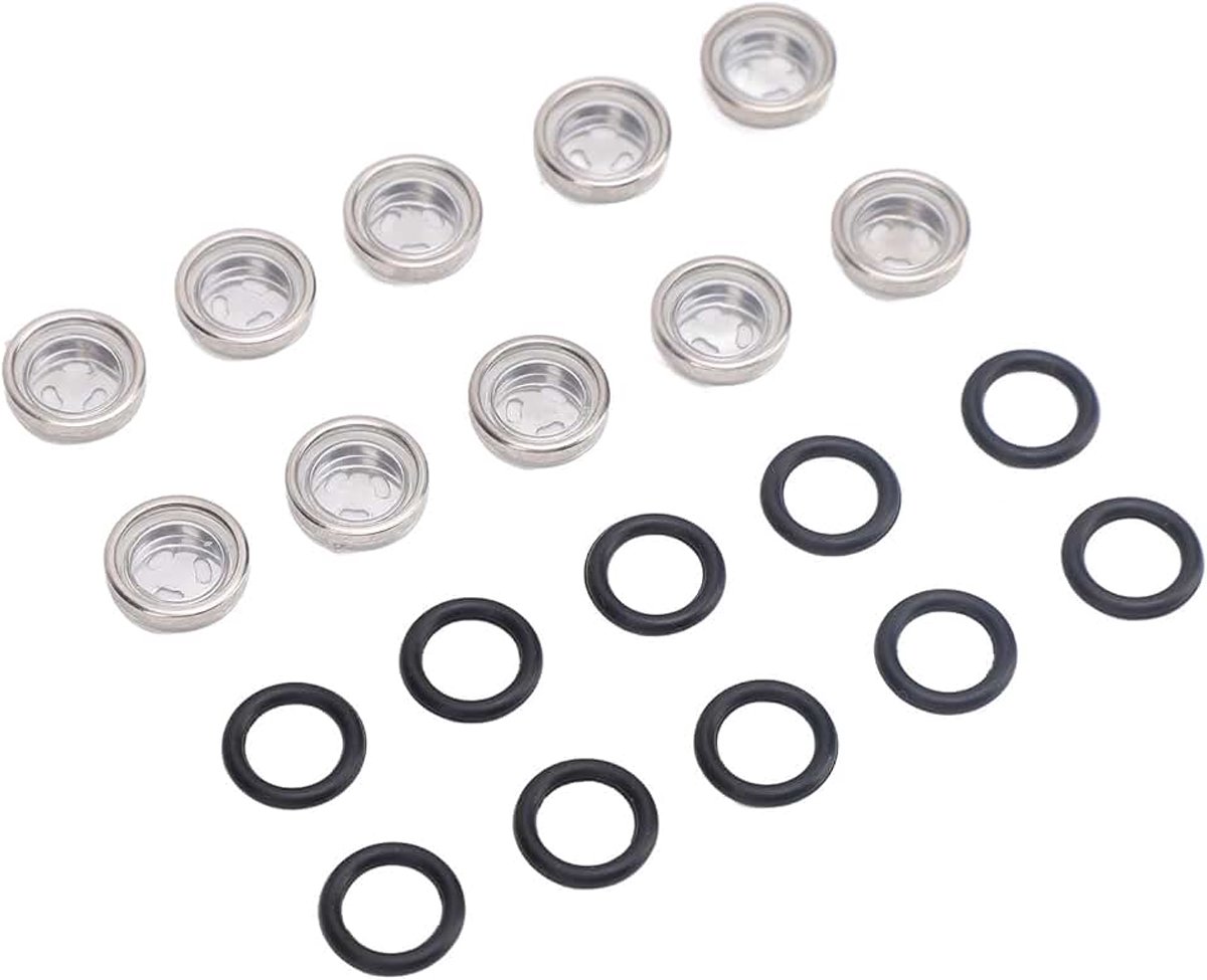10 stuks remcilinder lens speculum pakking, rubber + metaal, geschikt voor ATV motorfiets, hoofdcilinder raam, motorfiets O-ring motorfiets rempomp kijkglas