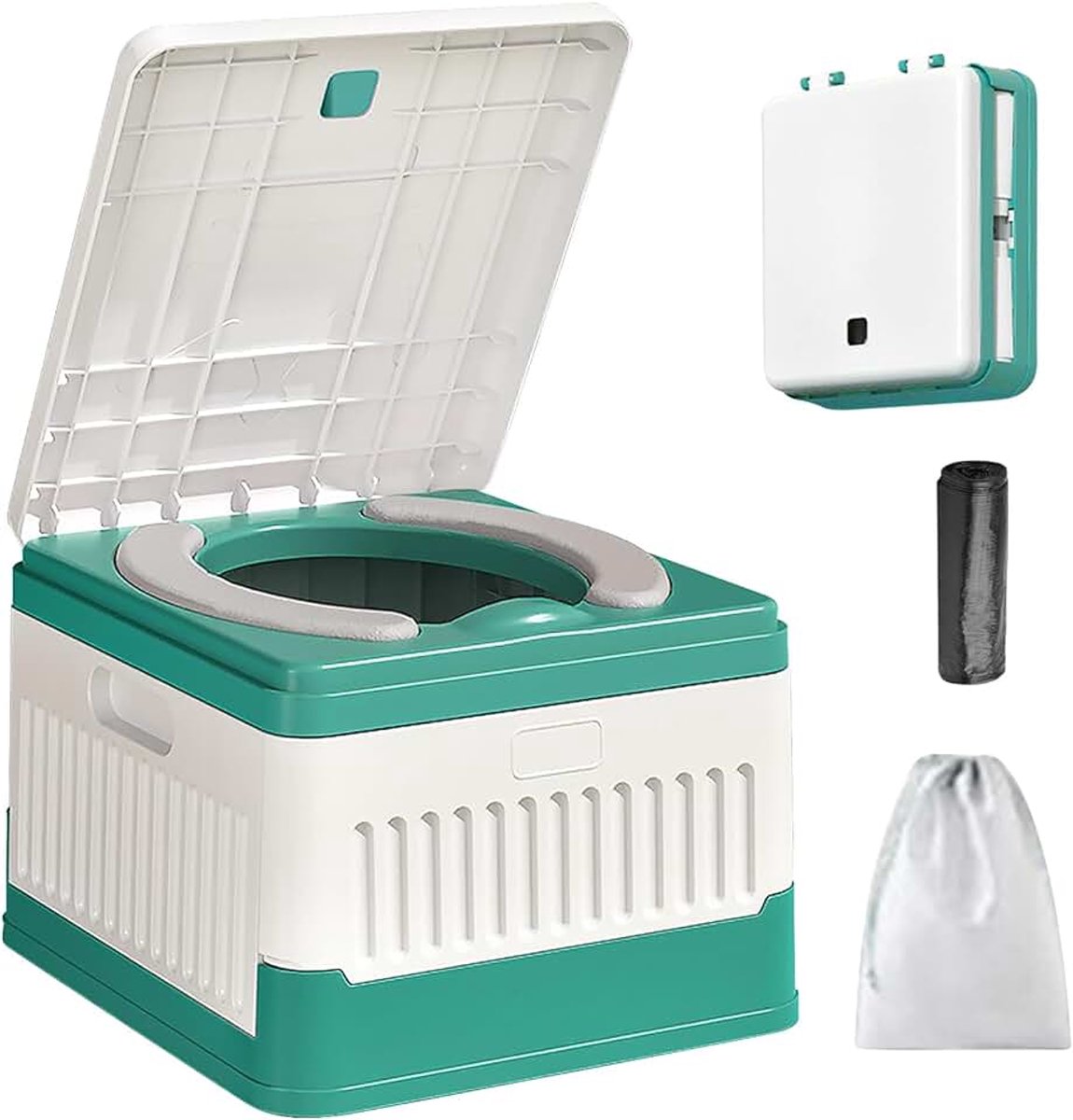 Potje voor onderweg, opvouwbare toiletbril voor kinderen, klaptoilet voor kinderen, potje vouwtoilet voor kinderen, kindertoilet met zakken, toilet voor auto, camping, reizen (A)