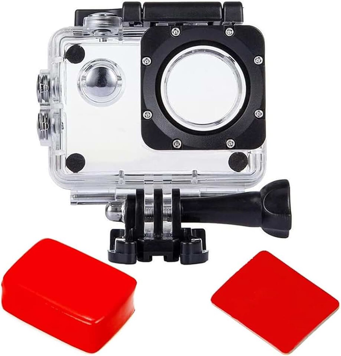 Waterdichte behuizing, compatibel met Akaso Ek7000/SJCAM SJ4000/Jadfezy/Wolfang/Apexcam actiecamera, duikbeschermhoes, behuizing met zwemmer, beschermhoes