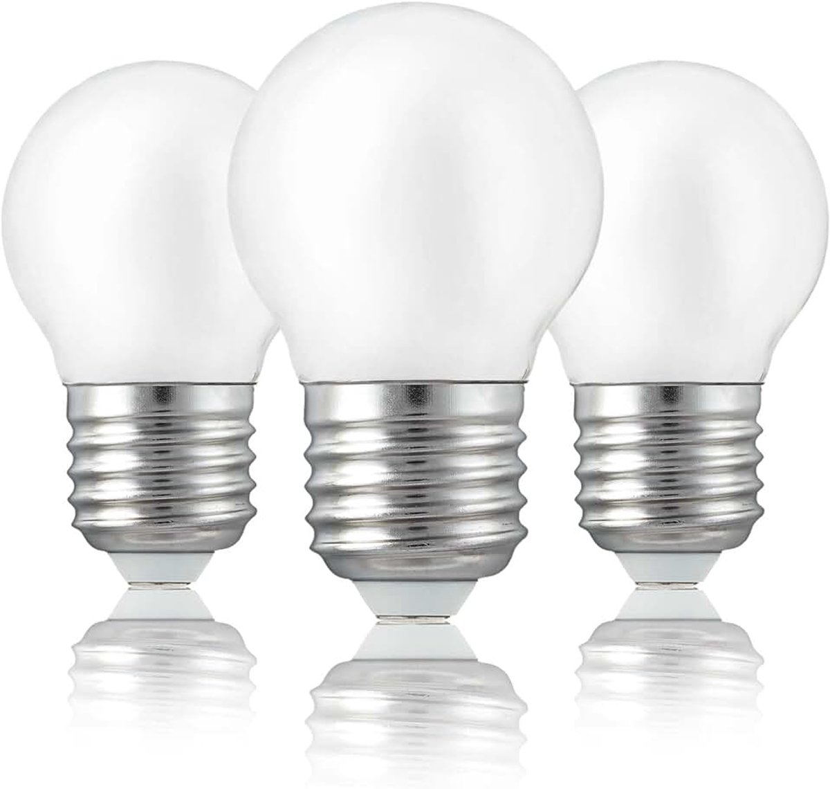 Set van 3 gloeilampen E27 25 watt, 250 lumen, warmwit 2700 Kelvin, matglas, lampvervanging 209204