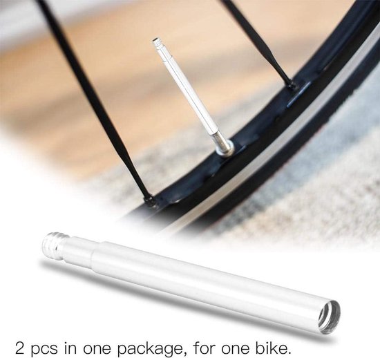 Ventielverlenger - Fietspomp hulpstuk - Banden oppompen - Aluminiumlegering - 60 mm - Zilver — afbeelding 3