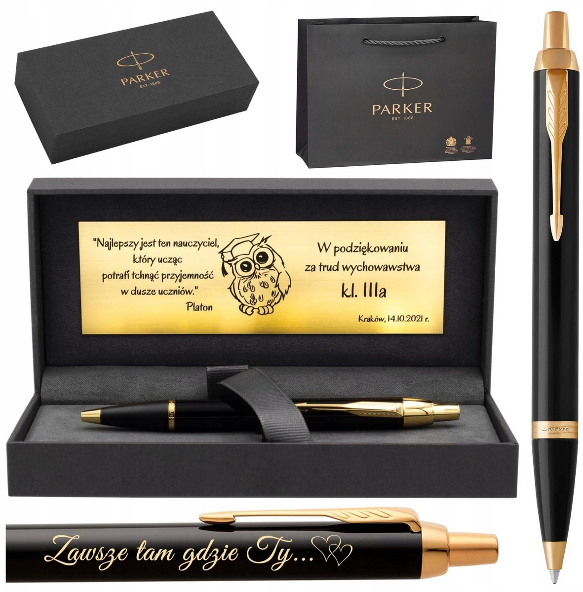 Parker IM Zwart GT Luxe pen met gravure en prestige geschenkdoos