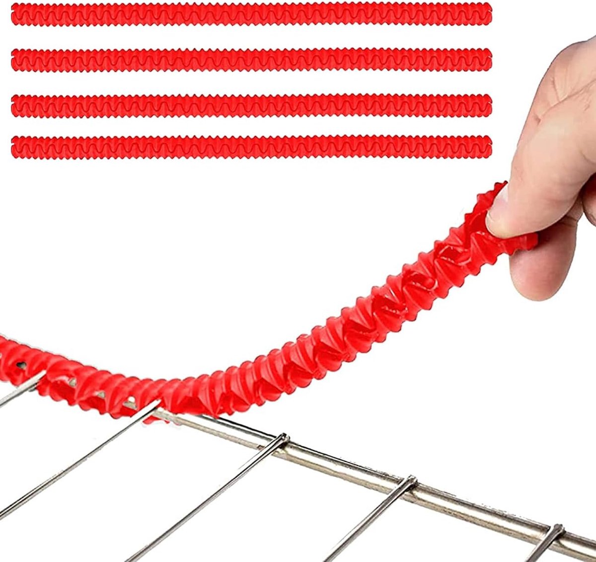 4 stuks - siliconen ovensrek - rood - 14 inch (ongeveer 35,6 cm) hittebestendige beschermer, geschikt voor ovensrekken, bescherming tegen brandwonden en littekens