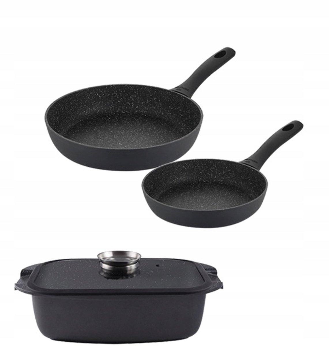 Gerlach Granitex Pannenset 20/28cm + Braadpan 32cm met Deksel