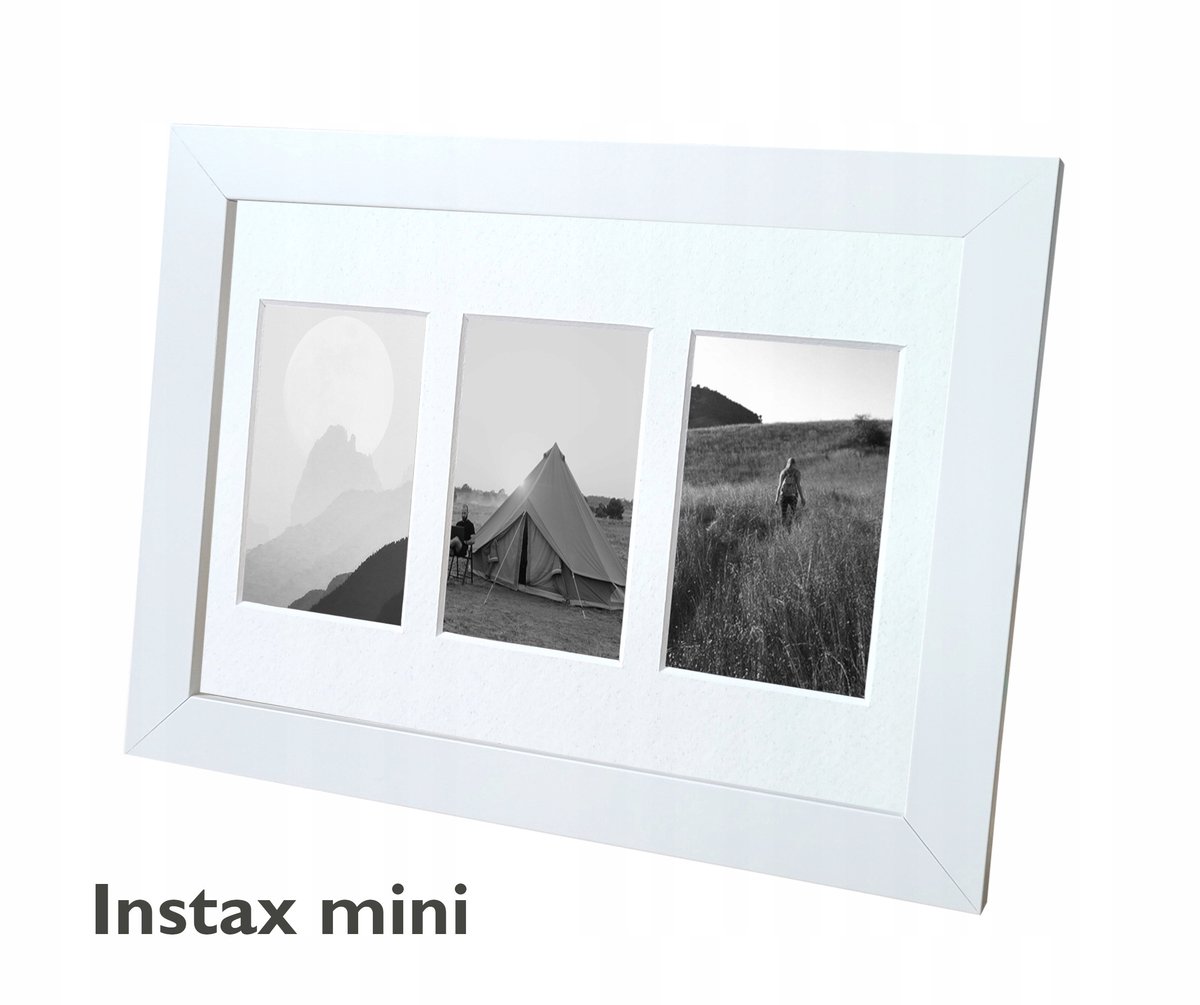 Galerij Lijst voor 3 Instax Mini Foto's - Wit, Keuze Passe-partout Kleur