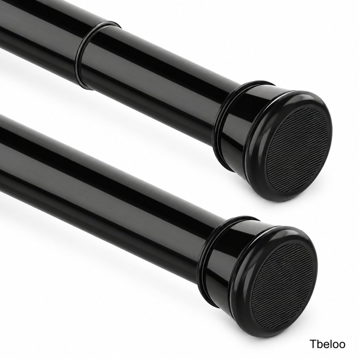 Tbeloo Gordijnstang zonder boren, spanstang telescoopstang 83-160 cm, zwart, diameter 25 mm - voor badkamer, raam, kledingkast