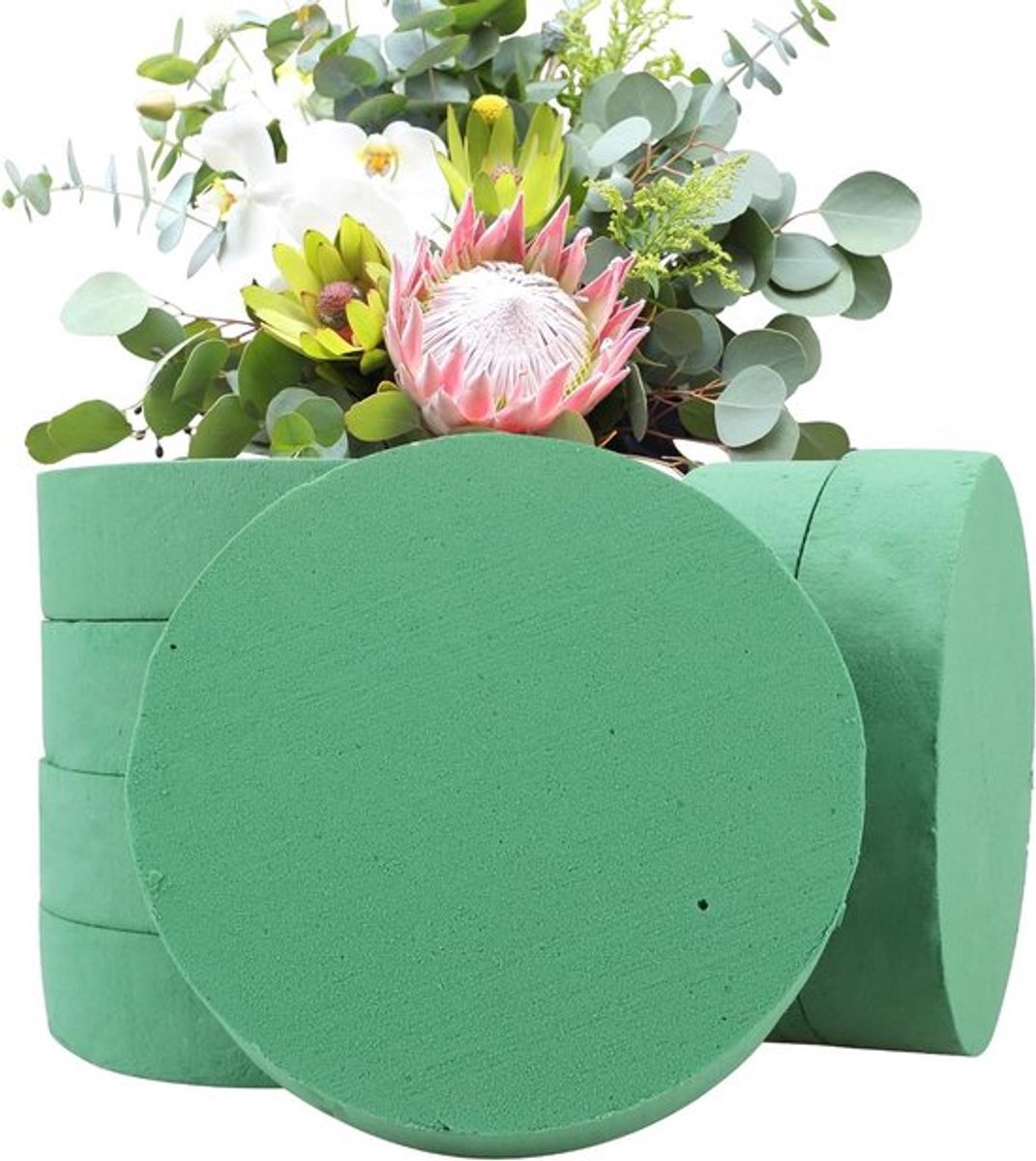 Steekschuim rond 16 stuks - 165 x 4 cm - groen steekschuim voor bloemen - verse bloemen steekmassa - knutselen bruiloften verjaardagen