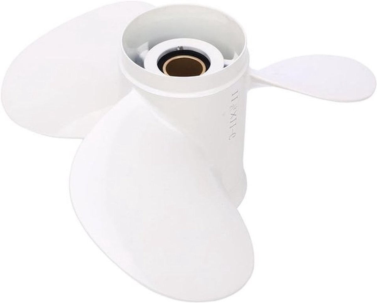 Aluminiumlegering bootpropeller 11 5/8x11 G voor 40-60 pk buitenboordmotoren, geschikt voor E40 E48c E55 F30b F50 F60FET, Duurzaam en efficiënt