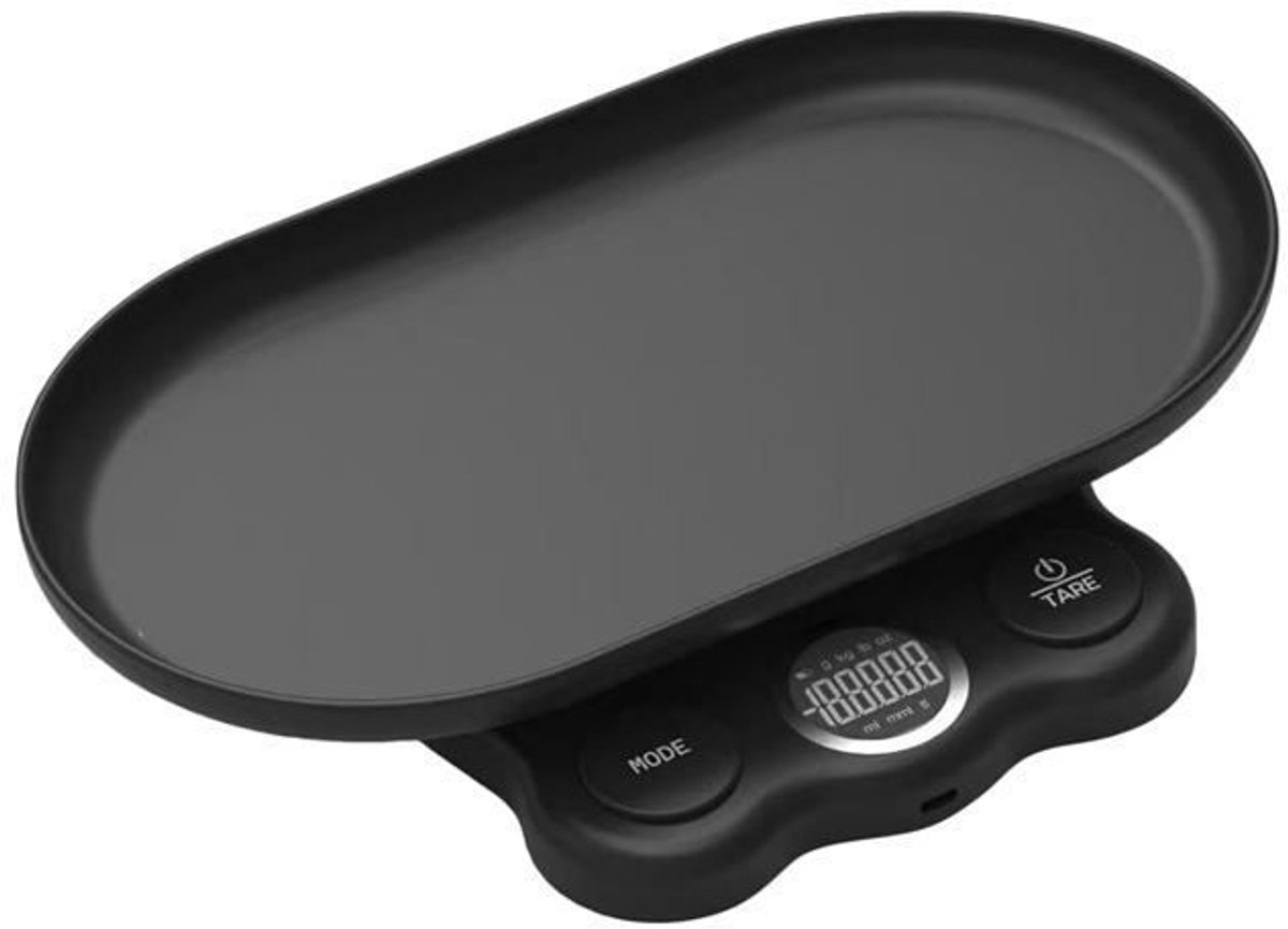 Elektronische dierenweegschaal, 15 kg, nauwkeurigheid van 1 gram - antislip + LCD-display - wegen van hamsters/voer - 1 weegschaalbakje - analoge weegschaal