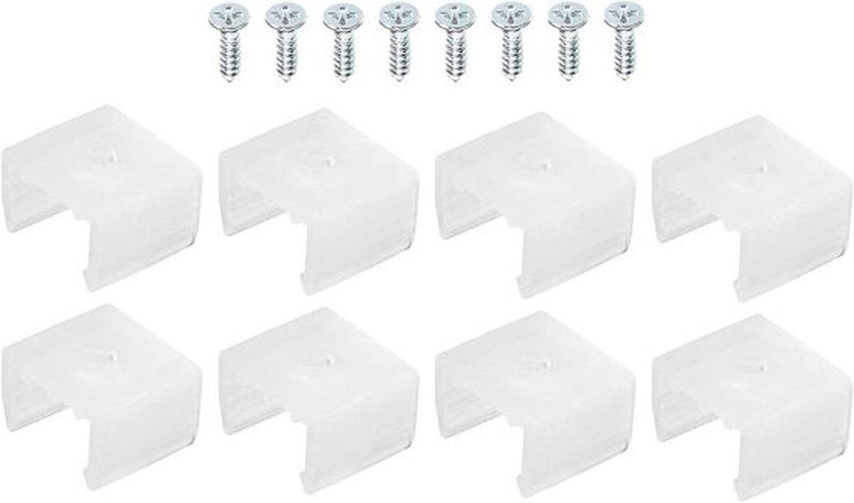 LED Strip Montage Clips Houder - Bevestigingsklemmen voor Waterdichte Verlichting - Siliconen LED Strip Ondersteuning - Geschikt voor 12mm tot 14mm - Doorschijnend - Pack van 80.