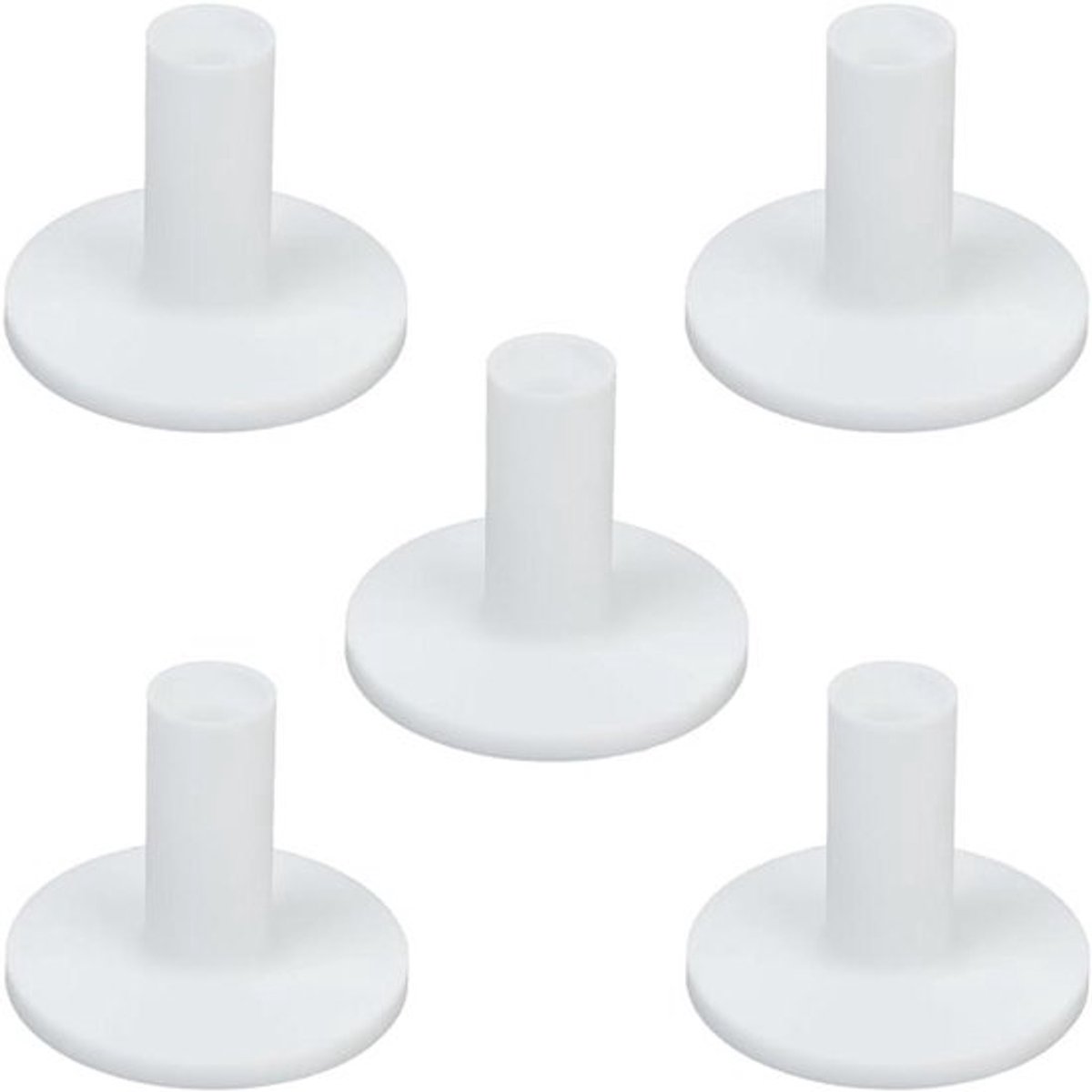 Witte onbreekbare golftees - Rubber - Antislip - Driving-range mat - Set met houder - golfsimulator - Binnen- en buitentraining - 7 stuks