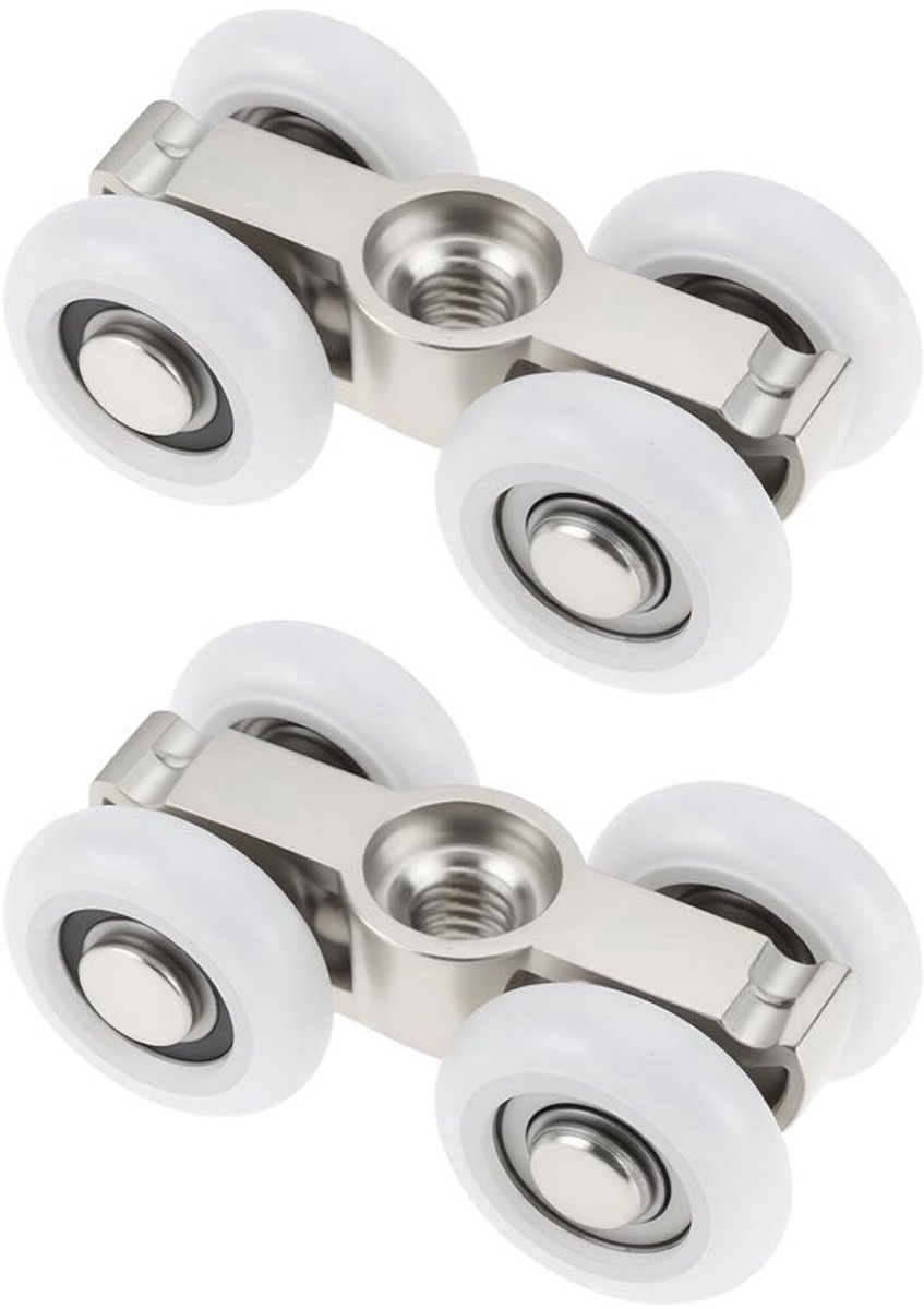 Schuifdeurwiel Zinklegering - 46mm x 21,5mm - Stil Design - Geschikt voor Glazen Douchedeur - Duurzaam - Hoogwaardige Kwaliteit - Katrol