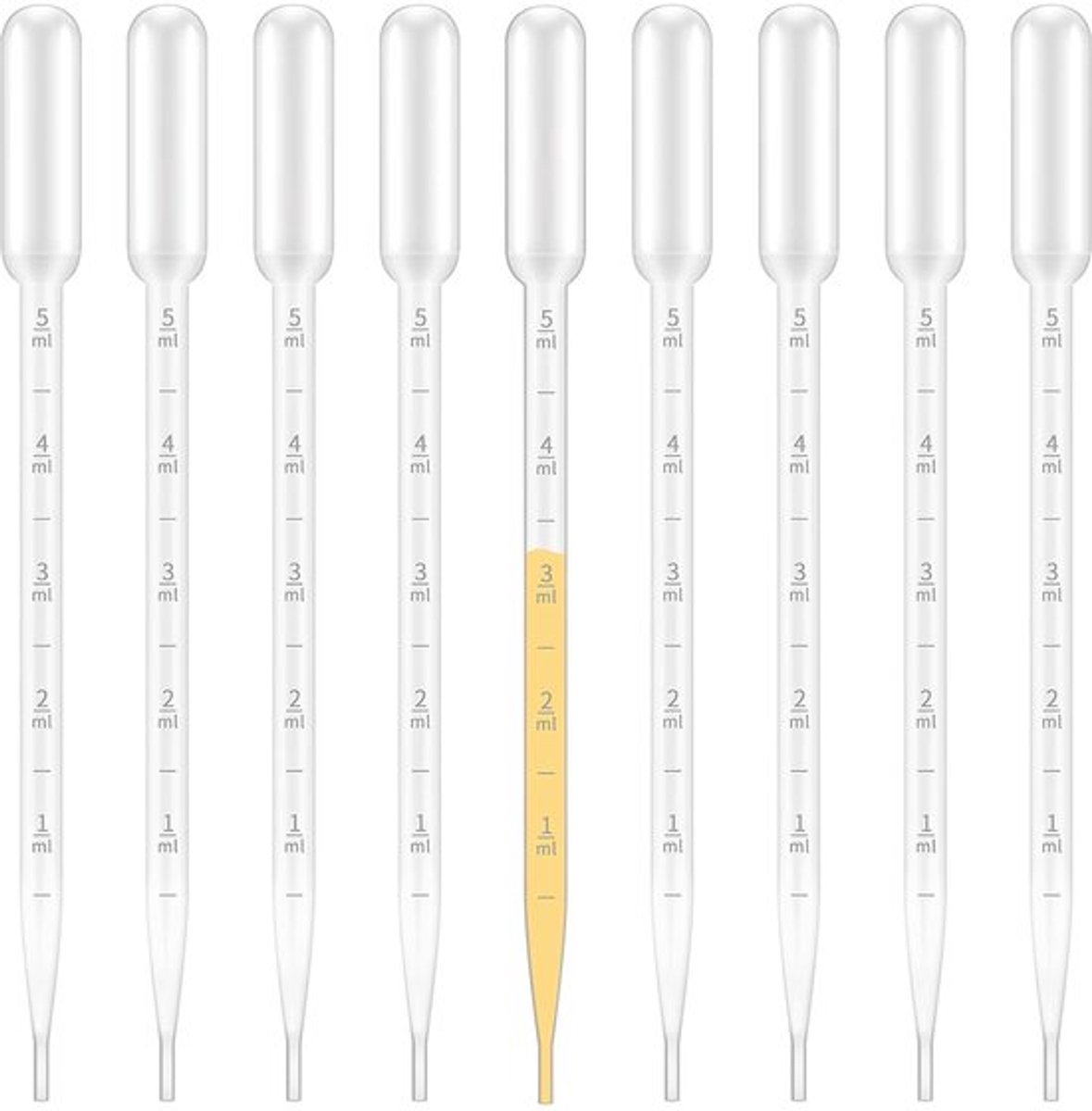 Pipet druppelaar 5 ml - meetpipet voerpipet - dropper polyethyleen voor experiment geneeskunde