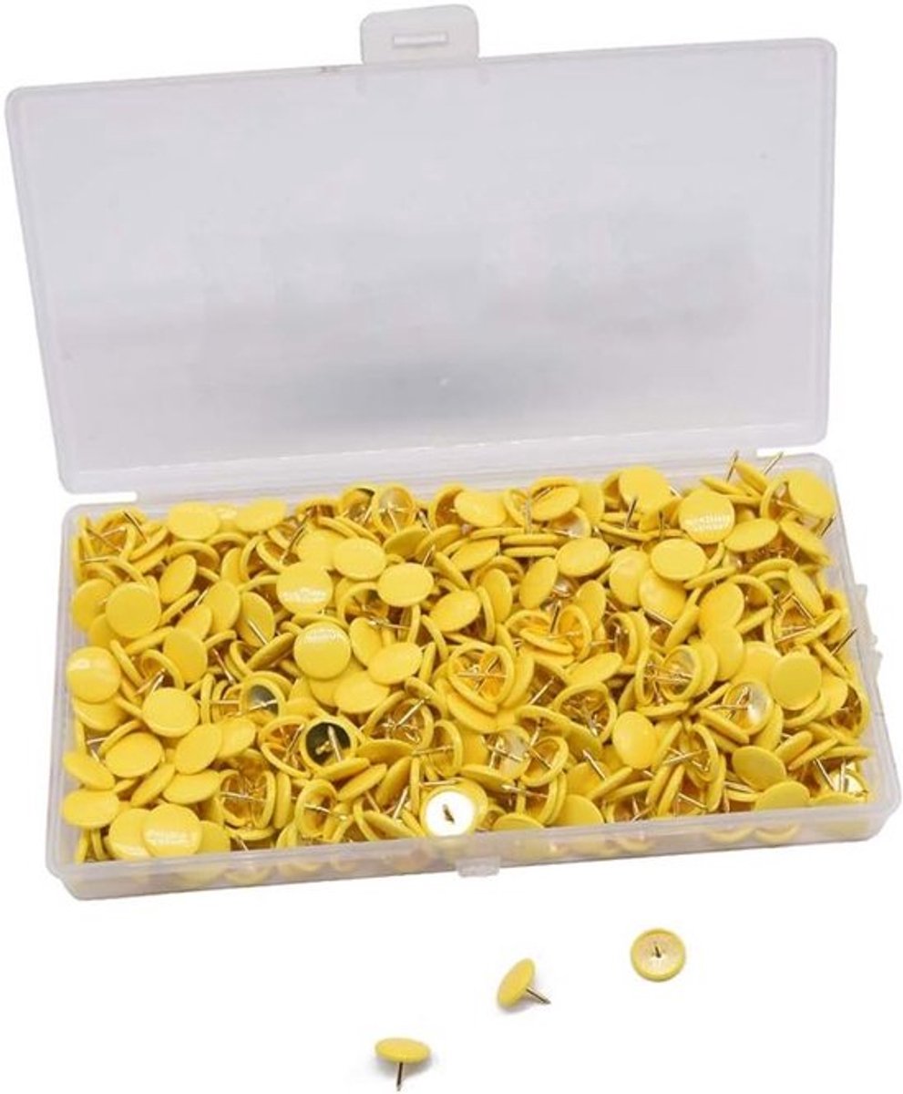 Set van 500 Gekleurde Duimspijkers - 10 x 9 MM Duimspijkers voor Muurkaarten, Foto's en Creatieve Projecten - Diverse Kleuren