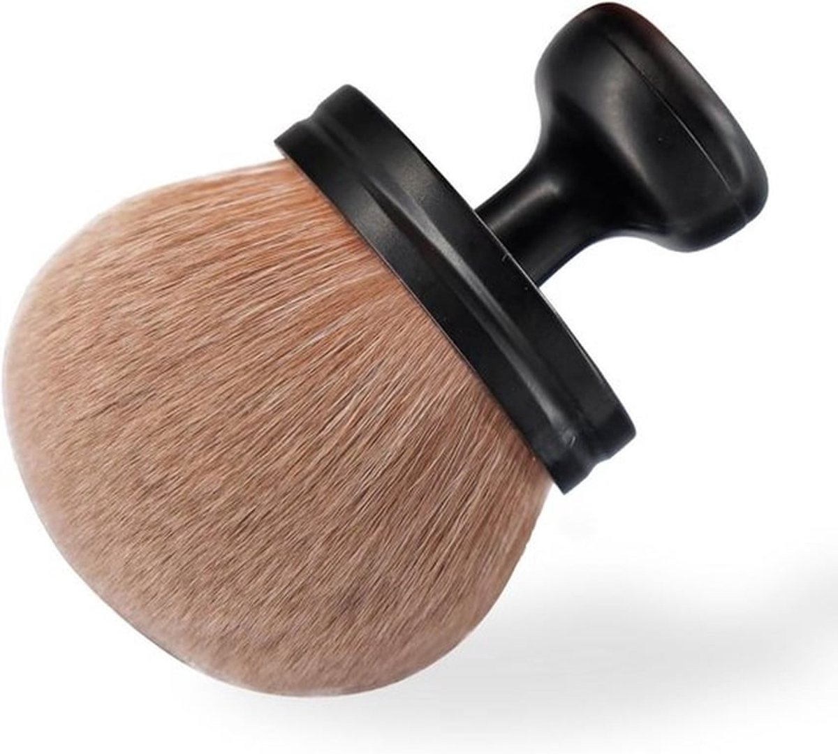 Body Makeup Kwast voor Lichaamsmake-up, Bronzer en Zonnebrandcrème - Ovale Foundation Kwast met Brede Borstelkop - Inclusief Tas - Goudkleurig (Bruin)