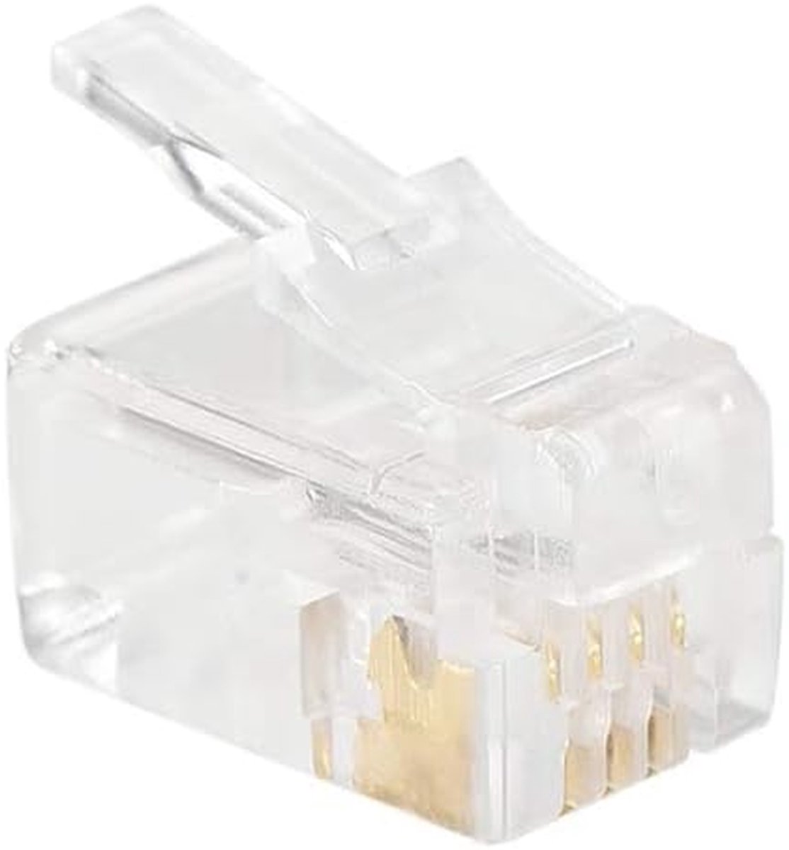 Telefoonstekkers - RJ11 Connectoren - Netwerk Kabel Maken - Koperen Kern - 100 Stuks - Helder