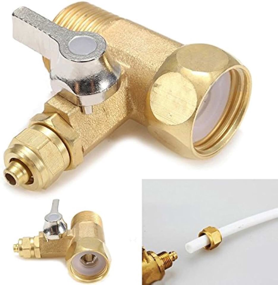1/2 ''Om 1/4 ''Messing Water Tap RO Voer Kogelkraan Water Filter Reverse Osmose Systeem voor Waterzuiveraar Tap Kraan