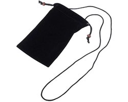 Cover Zachte doek Flanellen Draagtas met ketting en lus sluiting voor => Goophone M8 > Zwart