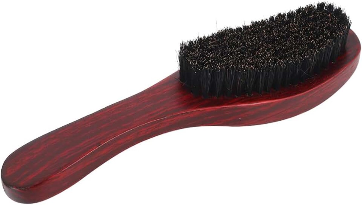 Borstel met everzwijnhaar – roodbruin, unisex voor haar, baard, hoofdhuidmassage en reiniging