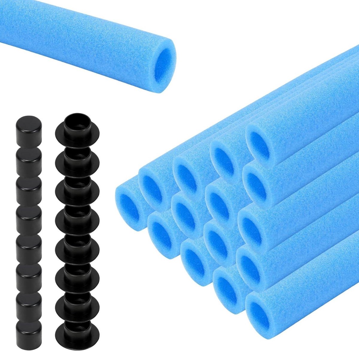 Trampoline Buizen - Stangbescherming Schuim - Veiligheid Verhoging - Universele Pasvorm - 16 Stuks 92 cm - Blauw