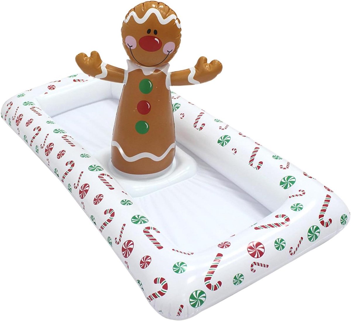 Opblaasbare Koeler - IJscoucht Houder - Feestelijk Koelen - Peperkoekman Vorm - 121x60x55 cm - Meerkleurig