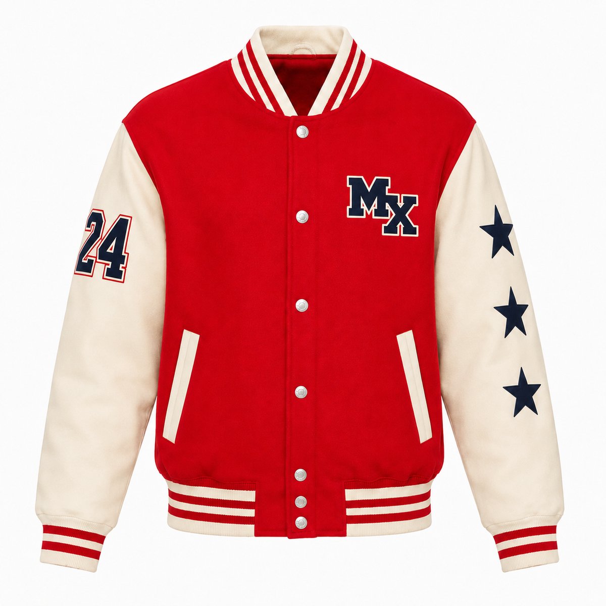 Varsity Jacket Heren – Baseball Jacket – College Bomberjack met Patches - M