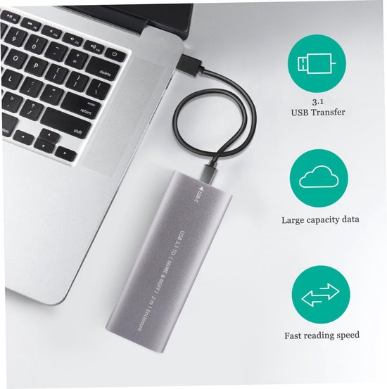 Externe Harde Schijf - Draagbare Opslag - Snelle Data Transfer - Type-C Connectiviteit - 11.5 cm - Zwart — afbeelding 4