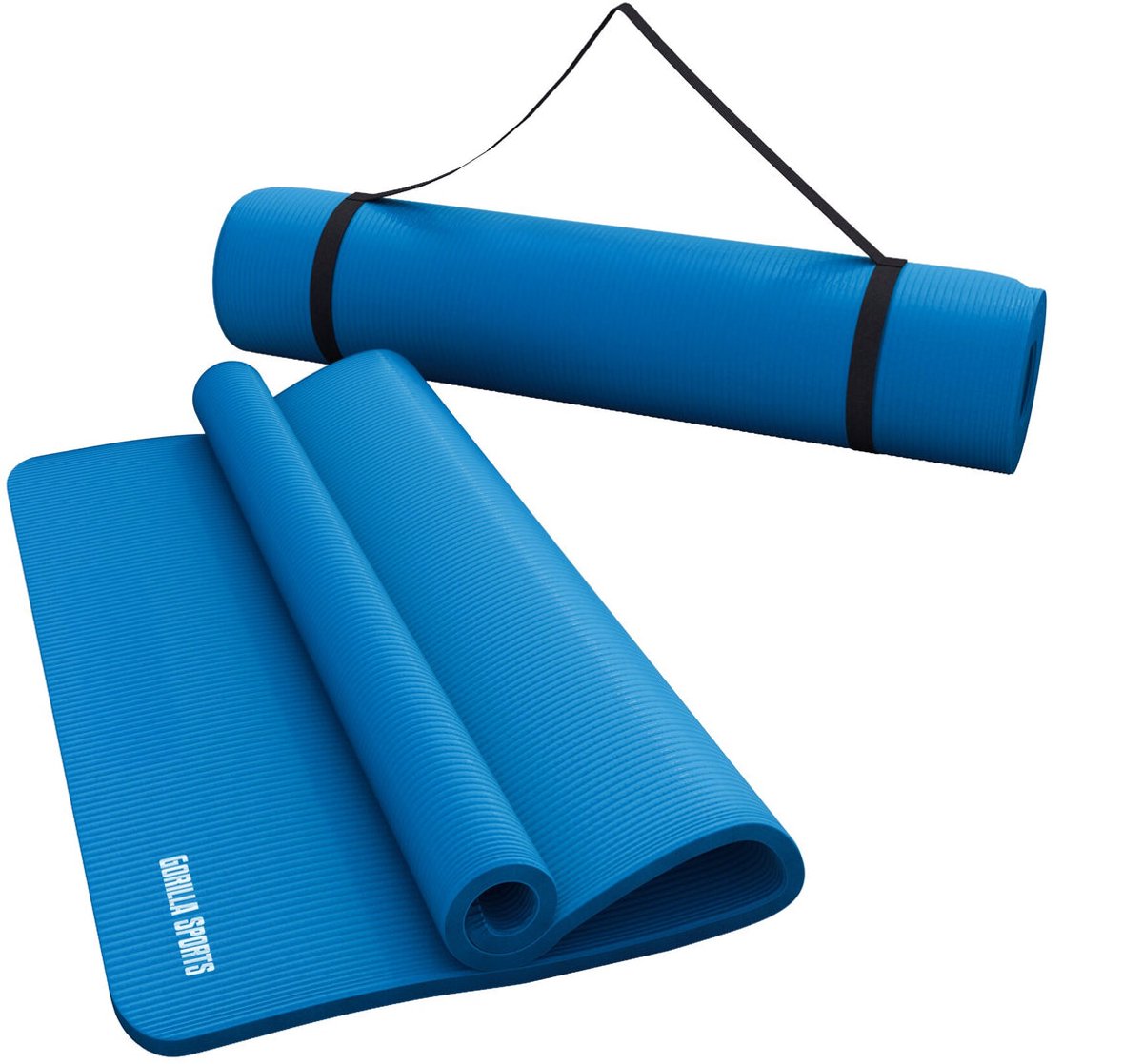 Gorilla Sports Yogamat Deluxe (190 x 100 x 1,5 cm) - Yoga Mat - blauw