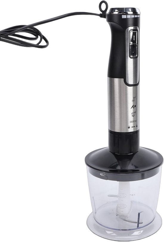 Handmixer Keukenmachine - Staafmixer Blender - Sausen Kruiden Maken - Veiligheidsslot Ontwerp - 26D x 25W x 14H cm - Wit — afbeelding 5