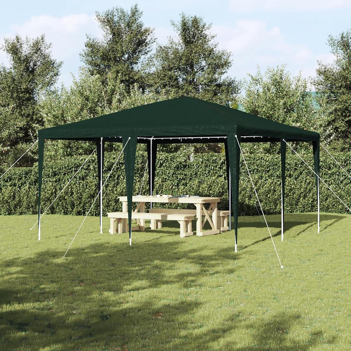 Partytent - Feesttent Tuin - Outdoor Evenementen - Waterdicht PE Materiaal - 4x4 Meter - Groen