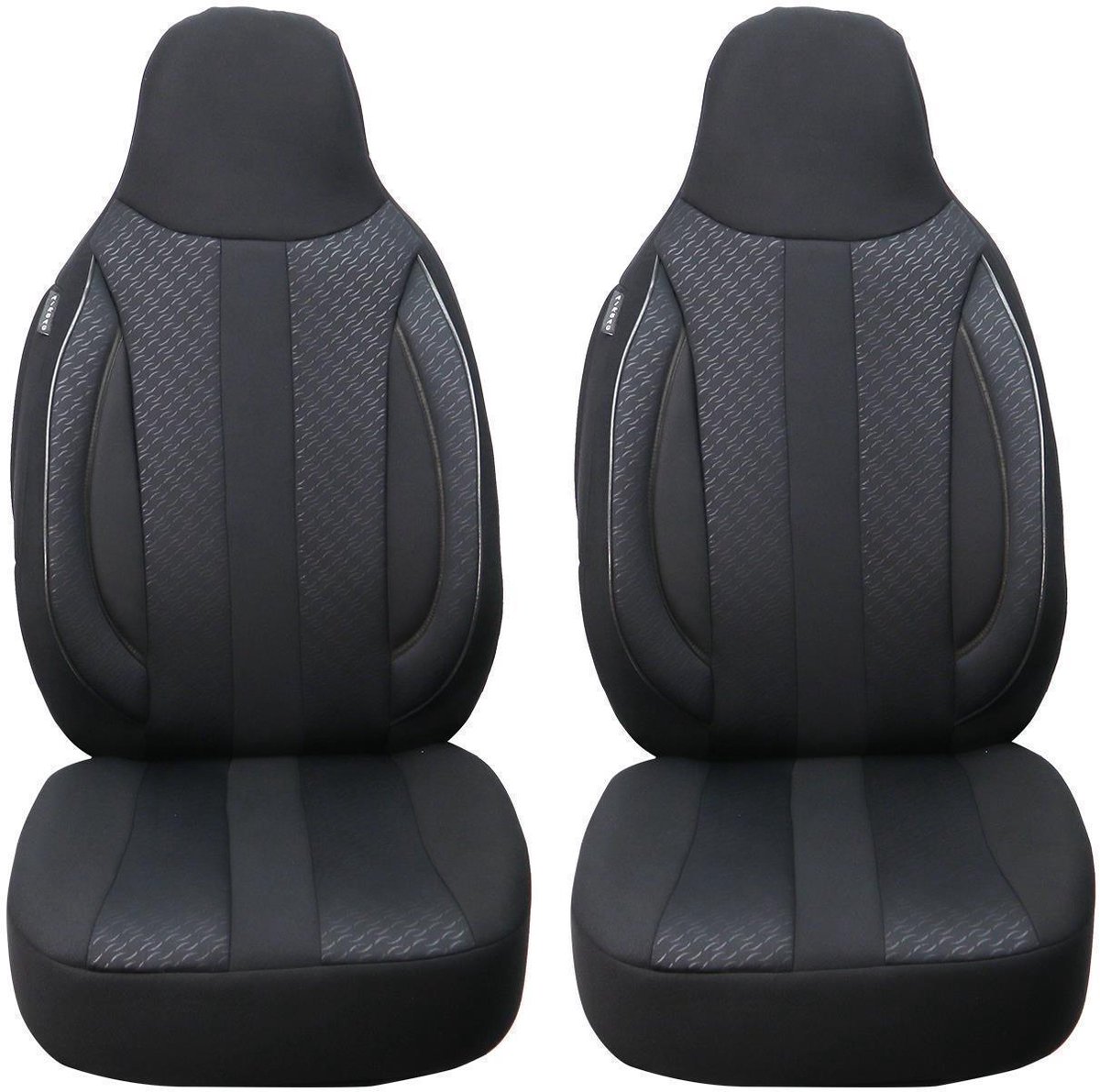 Autostoelhoezen voor Fiat 500 BJ vanaf 2007 – Stoelhoezen voor bestuurder en passagier in Zwart