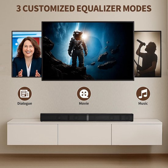 2.2 Soundbar - TV Geluidssysteem - Film Kijken - Afneembaar Ontwerp - 75.52 Ons - Zwart — afbeelding 4